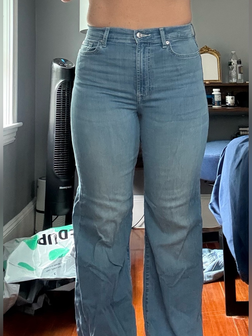 7 For All Mankind High-Rise Light Blue Wide-Leg Jeans
